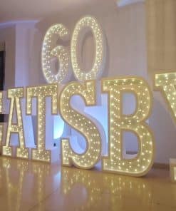 Letras luminosas de poliestireno para festa de 60 anos, tema GATSBY, decoração de aniversário com brilho.
