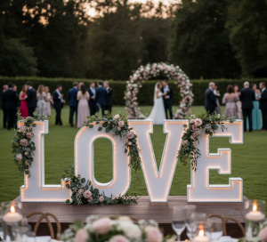 Letras para boda de poliestireno para fotos.