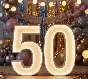 letras para aniversarios numero 50 luminoso celebracao
